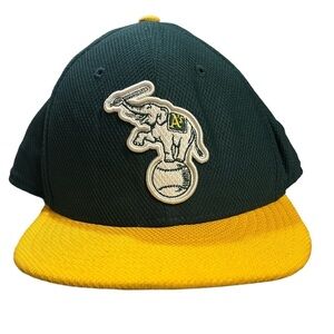 New Era 59Fifty On Field Alternate Logo Oakland A’s Hat‎ Green Yellow Size 7 1/2